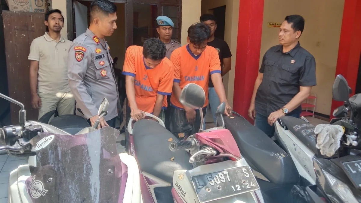 Dua Residivis Spesialis Maling Motor Kos-kosan Dibekuk, Satu Penadah Diamankan