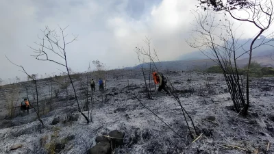 Kebakaran Kembali Landa Kawasan Gunung Arjuno, Pemadaman Terkendala Medan