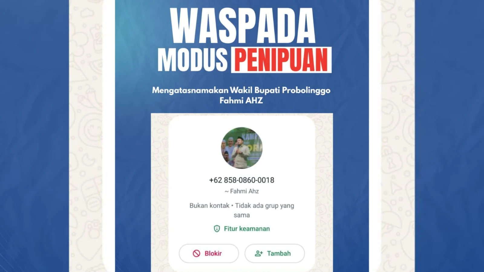 Penipuan Nomor WA Pura-Pura Ketua PWI Probolinggo Terungkap