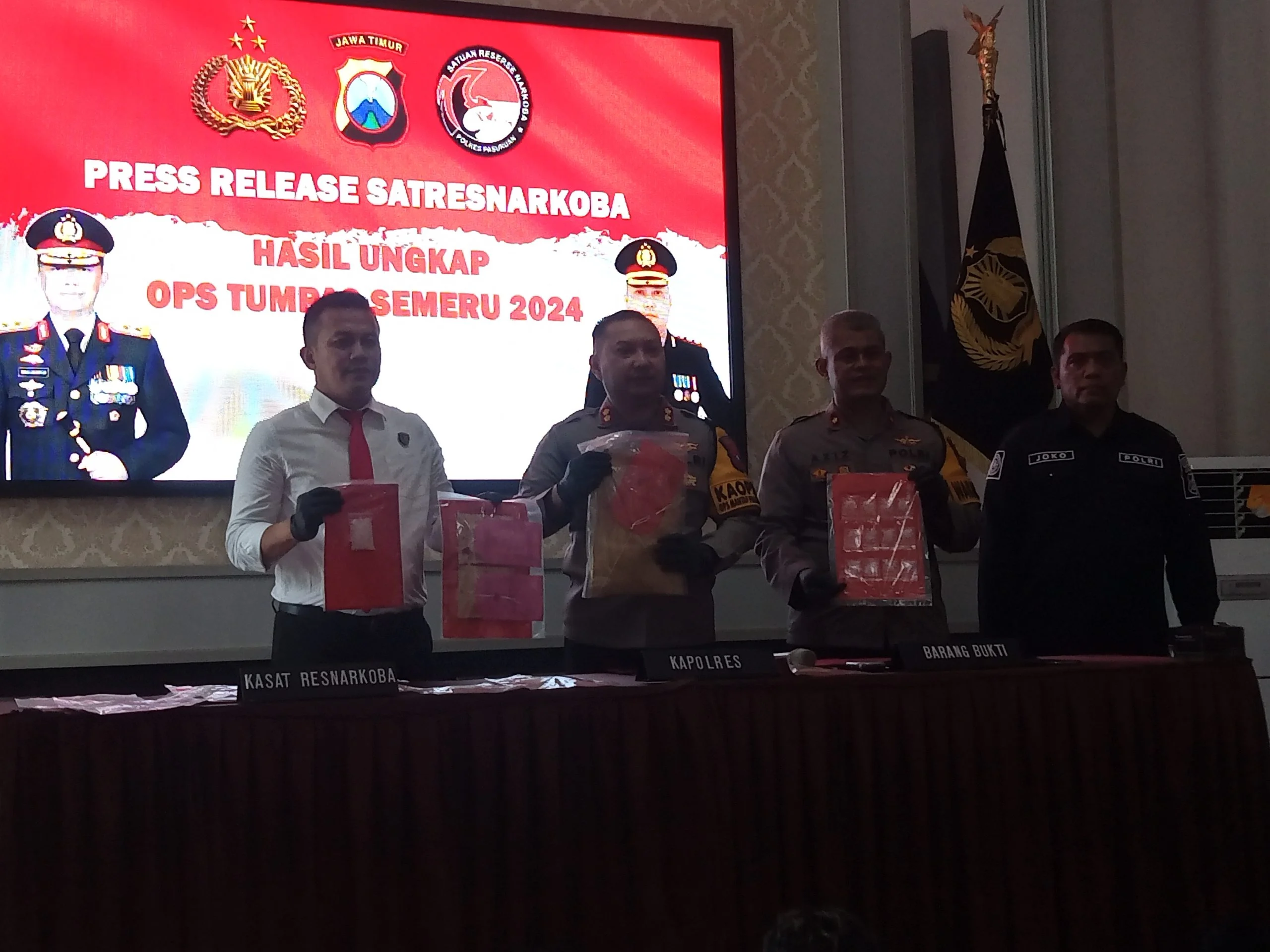 Satresnarkoba Polres Pasuruan Kota Amankan Lima Tersangka dalam Operasi Tumpas Narkoba Semeru 2026
